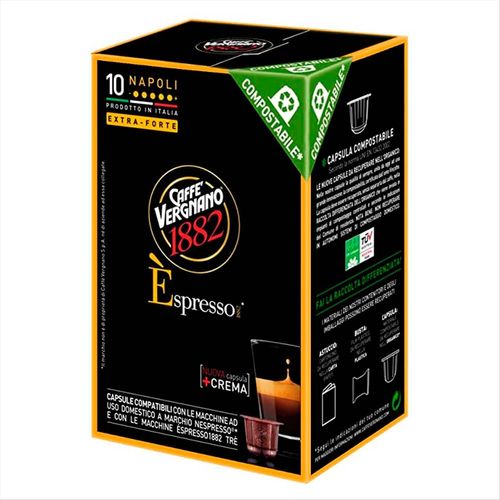 Cápsulas de Café Italiano Caffé Vergnano Espresso Napoli Caixa com 10 Unidades 50g
