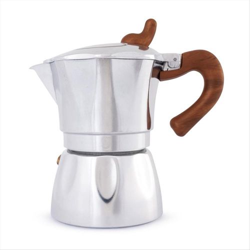 Cafeteira De Alumínio Italiana Dima Giulia Elegance Prata Média