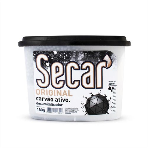 Desumidificador Secar Original Com Carvão Ativado Pote 180g