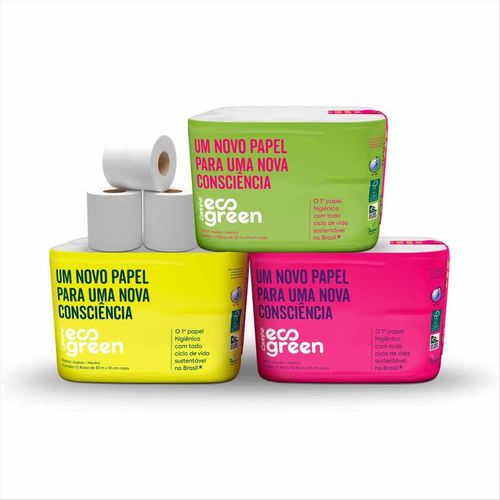 Papel Higiênico Folha Dupla Carinho Eco Green Com 12