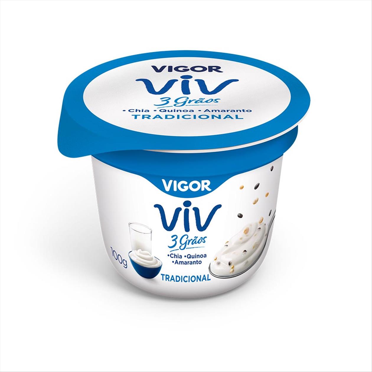 Iogurte Vigor Viv Naturalado 3 Grãos Tradicional 100g Zona Sul