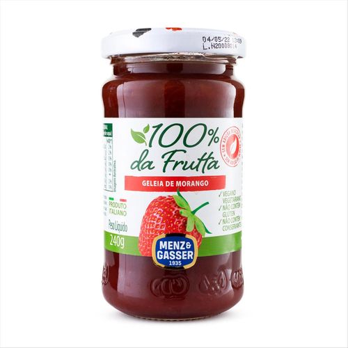 Geleia Menz & Gasser 100% da Frutta Morango Vidro  240 g