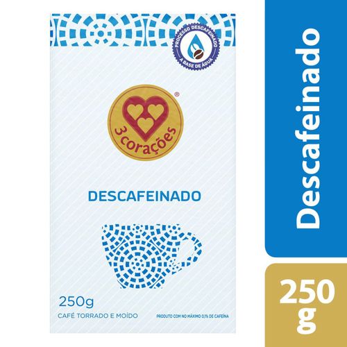 Café Moído a Vácuo Descafeinado 3 Corações 250g