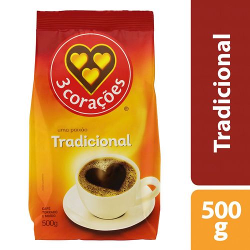 Café Moído Tradicional 3 Corações 500g