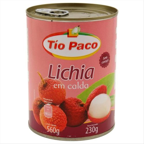 Lichia em Calda   sem Caroço  Tio Paco   Lata   560