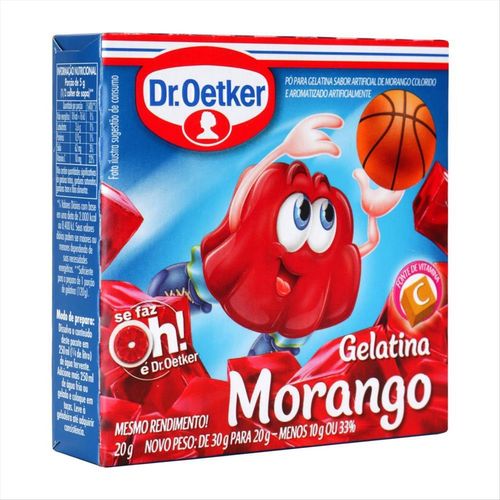 Gelatina Em Pó Dr. Oetker Morango Caixa 20g