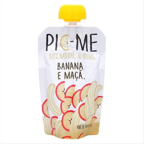 Purê De Frutas Pic-Me Banana E Maçã Sachê 100g