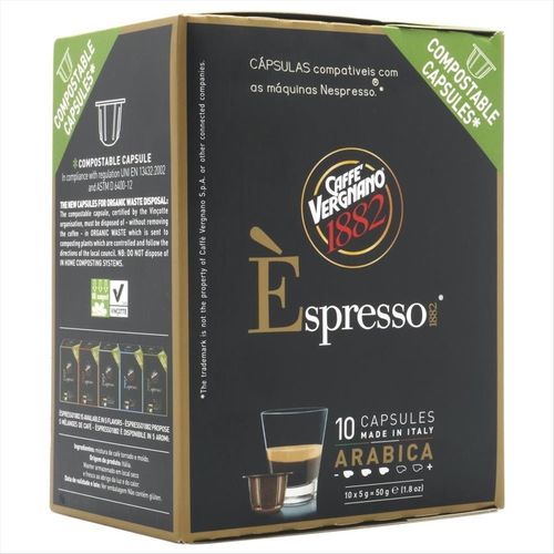 Cápsulas de Café Italiano Caffé Vergnano Espresso Arabica Com 10 Unidades 5g Cada
