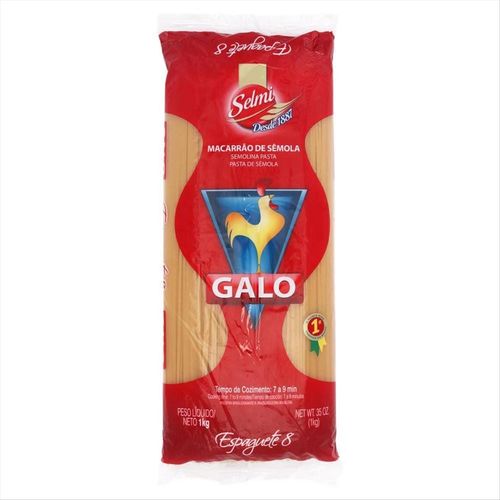 Massa De Sêmola Espaguete 8 Selmi Galo 1kg