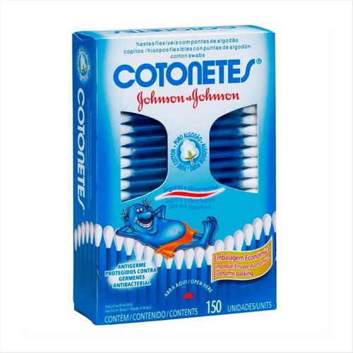 Hastes Flexíveis Cotonetes Johnson & Johnson com 150 Unidades