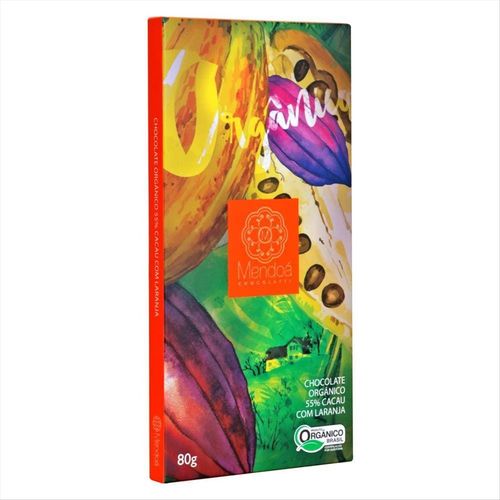 Chocolate Orgânico Mendoá Laranja 55 % De Cacau 80g