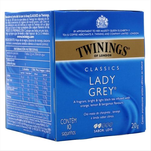 Chá Twinings Of London Lady Grey Caixa Com 10 Sachês 20g