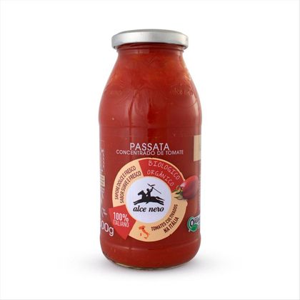 Passata De Tomate Orgânica Italiana Alce Nero Vidro 500g