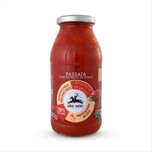 Passata De Tomate Orgânica Italiana Alce Nero Vidro 500g