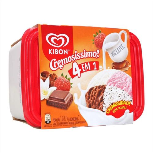Sorvete Kibon Cremosíssimo 4 Em 1 Pote 2L