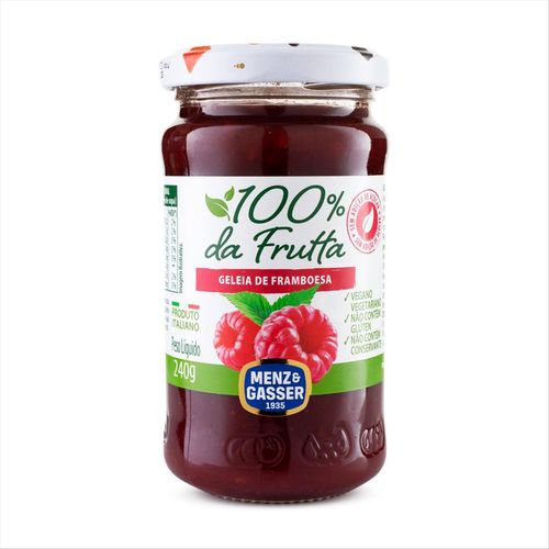 Geleia Menz & Gasser 100% da Frutta Framboesa Vidro  240 g