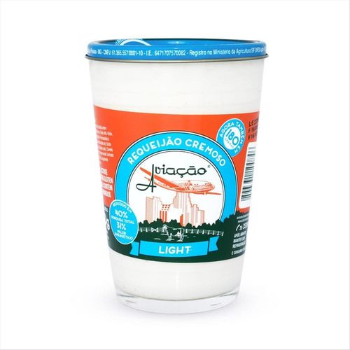 Requeijão Cremoso Light Aviação Vidro 180g