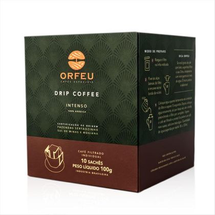 Café Orfeu Drip Coffee Intenso Caixa Com 10 Sachês 100g
