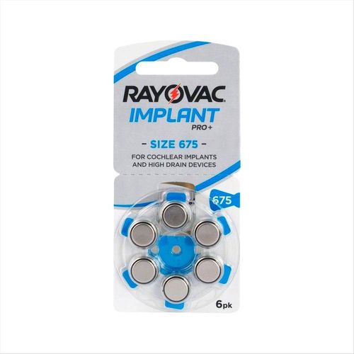 Pilha Auditiva Rayovac Implante Coclear 675 Com 6 Unidades