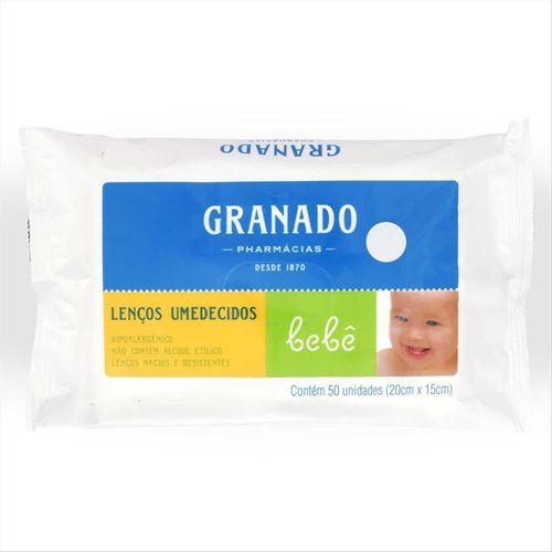 Lenços Umedecidos Infantis Granado Bebê Pacote com 50 Unidades