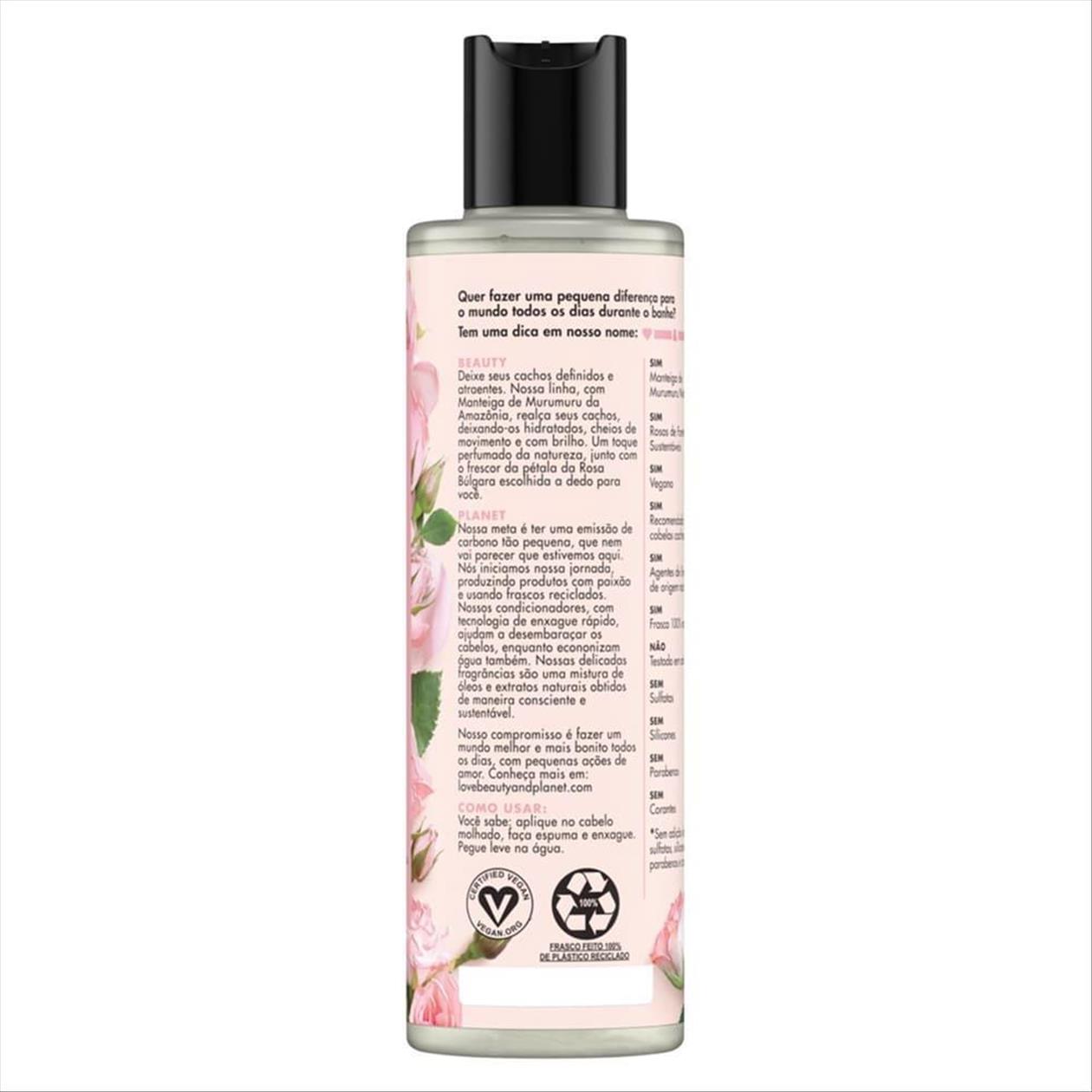 Shampoo Love Beauty And Planet Manteiga De Murumuru & Rosa 300ml - Zona Sul