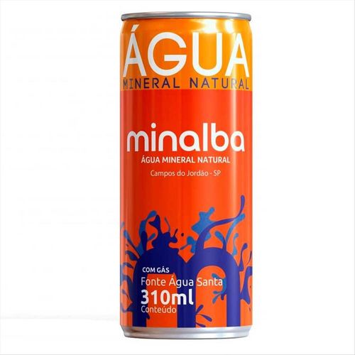 Água Mineral com Gás Minalba Lata 310ml