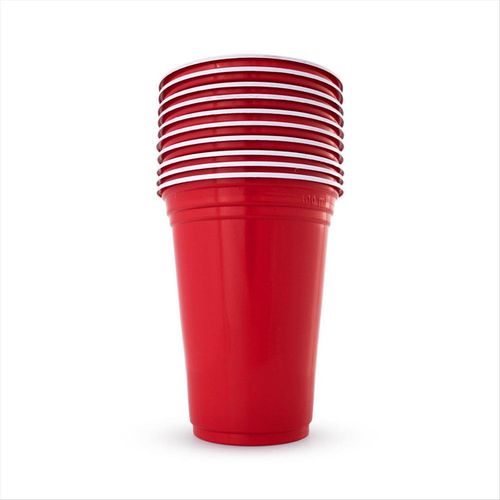 Copo Descartável Indipel Vermelho 400 mL com 10 Unidades
