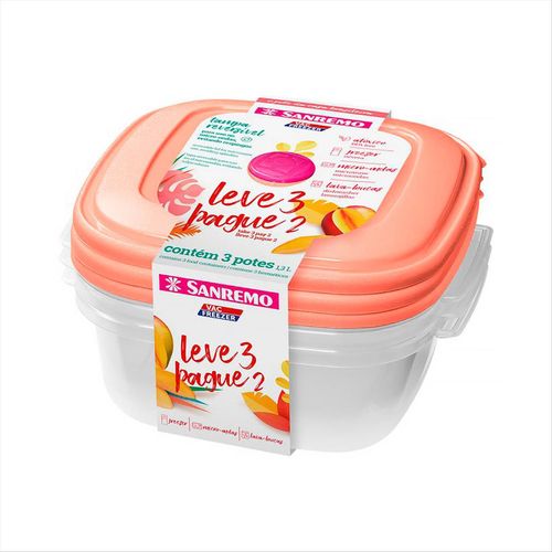 Pote Hermético Sanremo 1,3 L Leve 3 Pague 2 Unidades