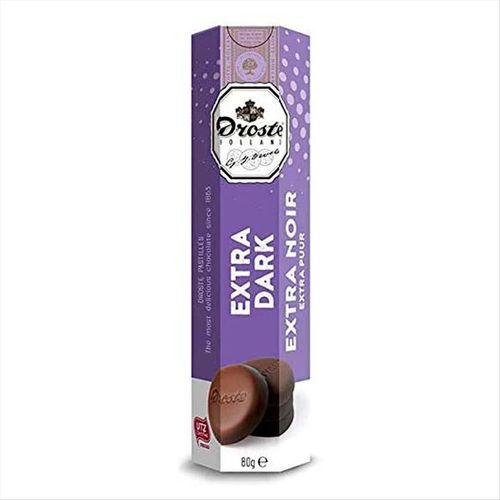 Pastilhas de Chocolate Extra Amargo Holandesas Droste Caixa 80g