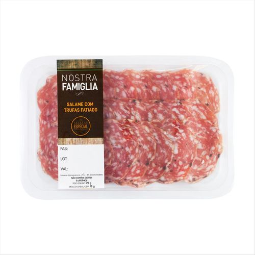 Salame com Trufas Italiano Nostra Famiglia Fatiado 70g