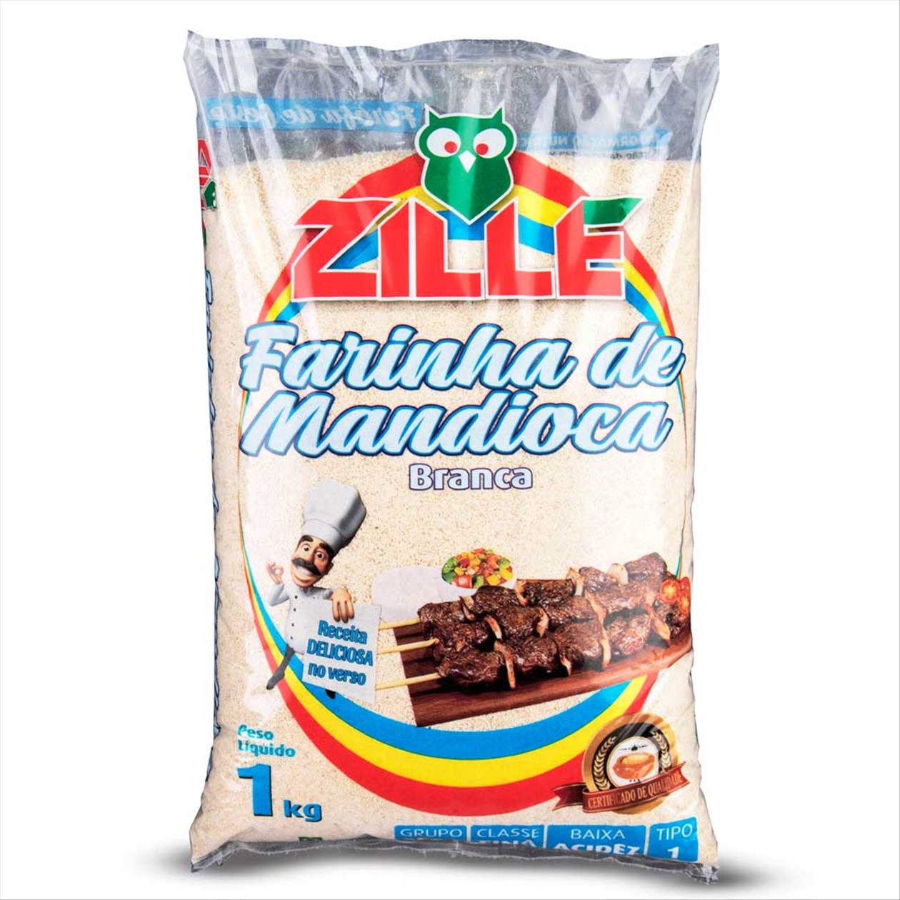 Farinha de Mandioca Crua Zille 1kg - Zona Sul - Zona Sul