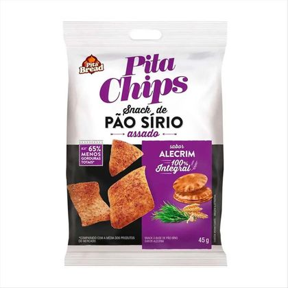 Snack De Pão Sírio Assado Integral Pita Chips Alecrim 45g