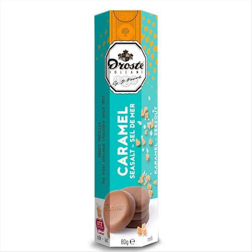 Pastilhas de Chocolate ao Leite Holandesas Caramelo com Sal Droste 80g