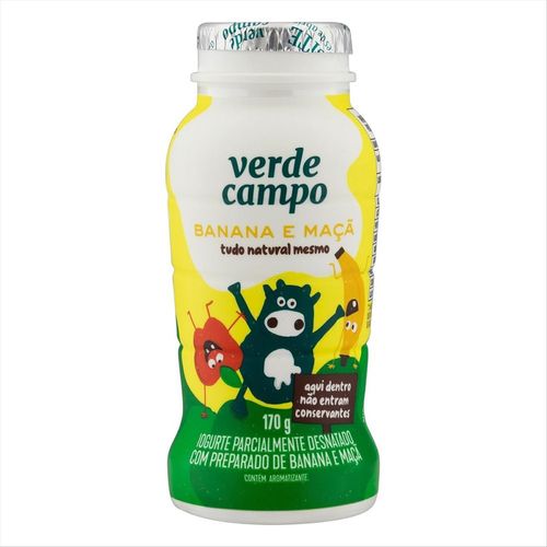 Iogurte Parcialmente Desnatado Verde Campo Kids Banana e Maçã 170g