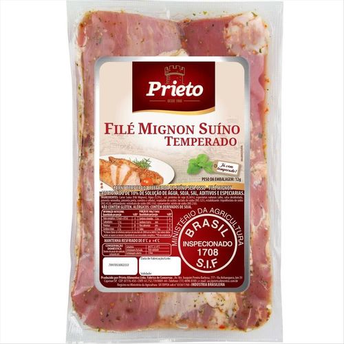 Filé Mignon Suíno Temperado Prieto 1kg