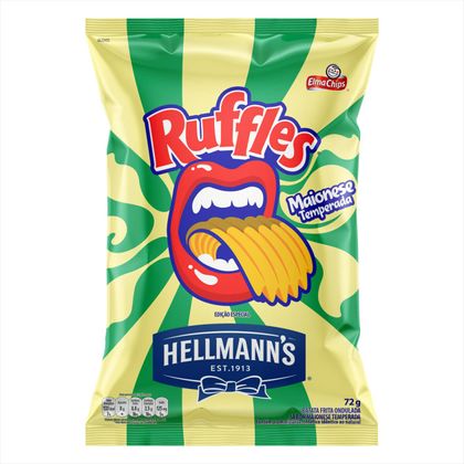 Batata Frita Ondulada Ruffles Hellmann's Temperada Elma Chips 72g