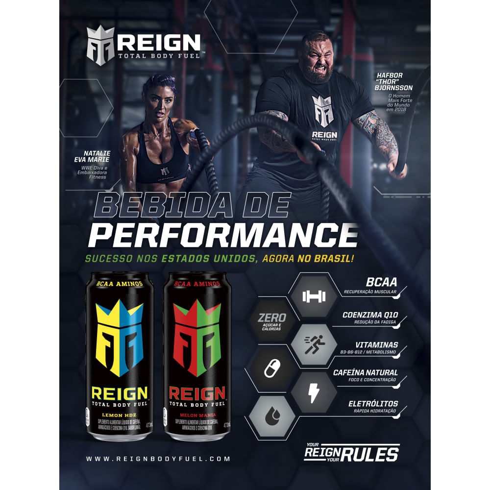Suplemento Alimentar Zero Açúcar Reign Lemon Hdz Lata 473mL - Zona Sul
