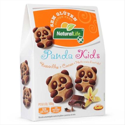Biscoito Sem Glúten Natural Life Panda Kids Baunilha e Cacau  100 g