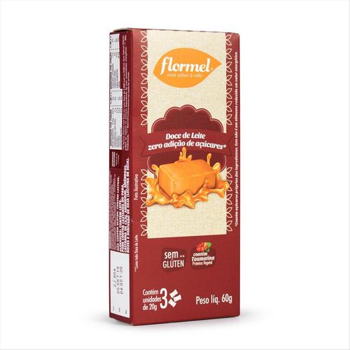 Doce de Leite Zero Adição de Açúcar Flormel Caixa com 3 Unidades 20 g cada