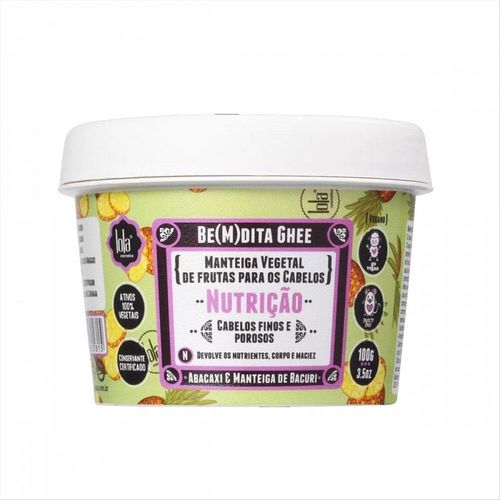 Manteiga Vegetal De Frutas Para Os Cabelos Lola Bemdita Ghee Abacaxi E Manteiga De Karité 100g