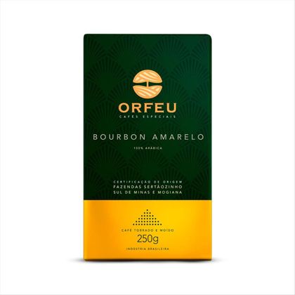 Café Torrado E Moído Orfeu Bourbon Amarelo Pacote Com Válvula 250g
