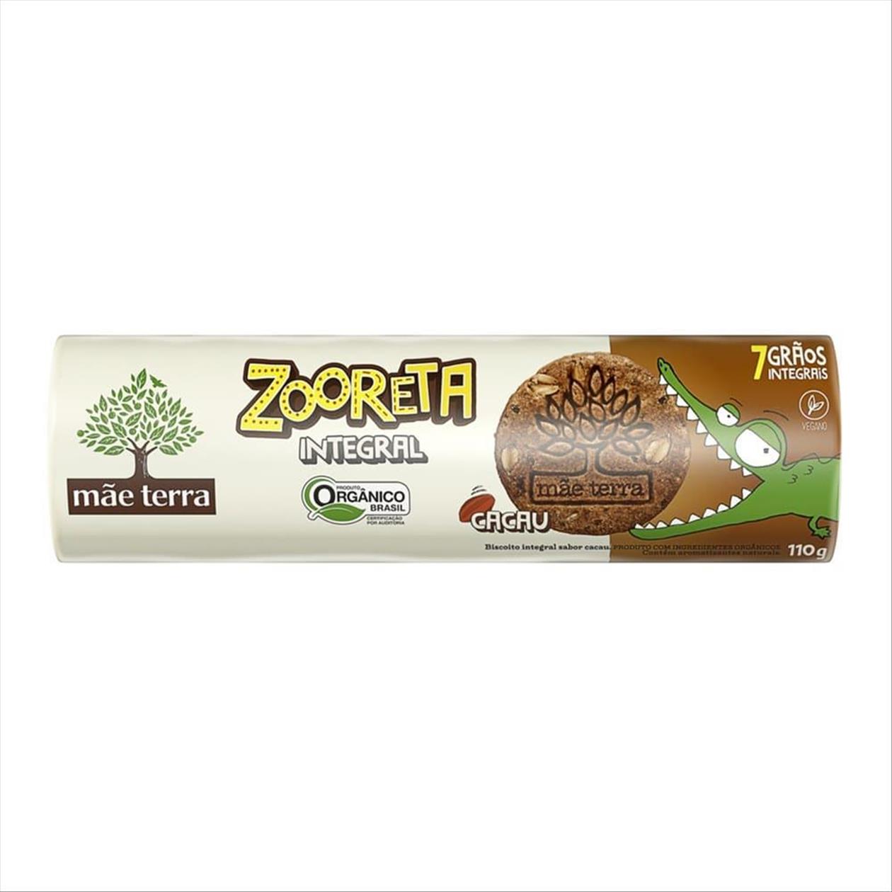 Biscoito Orgânico Mãe Terra Zooreta Cacau com Aveia e Quinoa 110g
