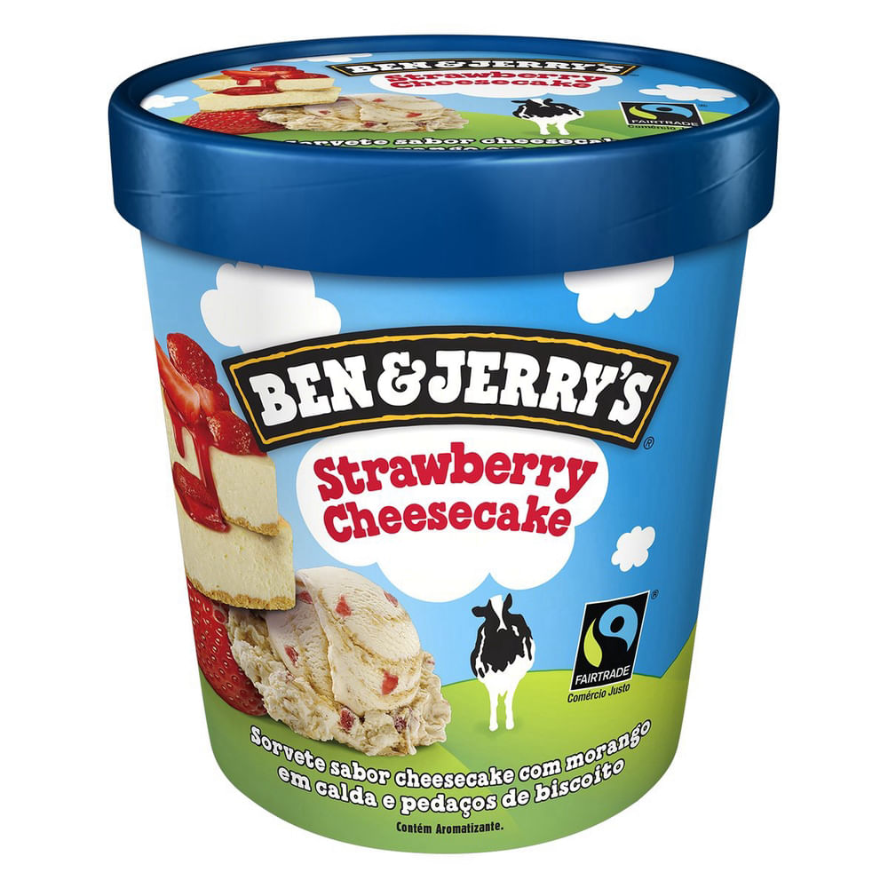 Sorvete Ben e Jerry's Strawberry Cheesecake Pote 458ml - Zona Sul