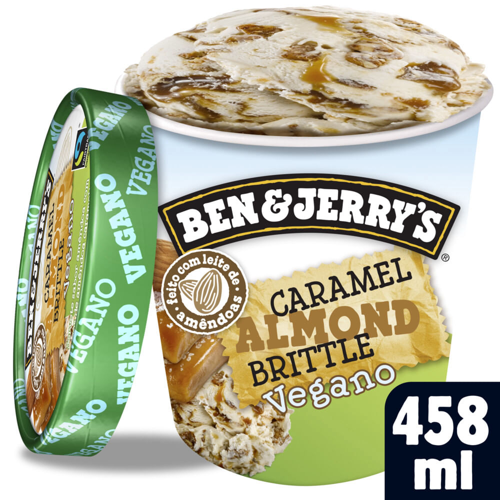 Sorvete Ben&Jerry's Caramel Almond Brittle Vegano Pote 458ml