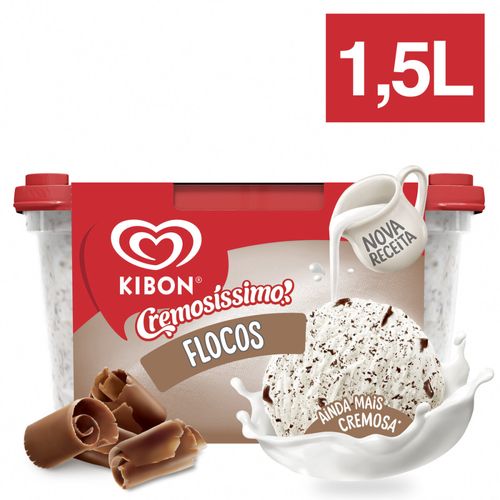 Sorvete   Kibon  Cremosíssimo   Flocos  Pote    1,5