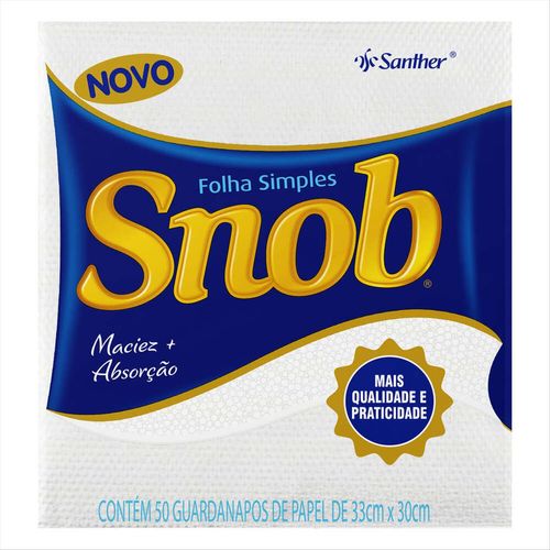Guardanapo Folha Simples Snob 33×33 cm 50 Unidades