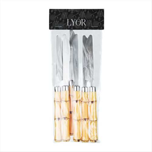 Conjunto com 6 Facas para Sobremesa Inox Lyor