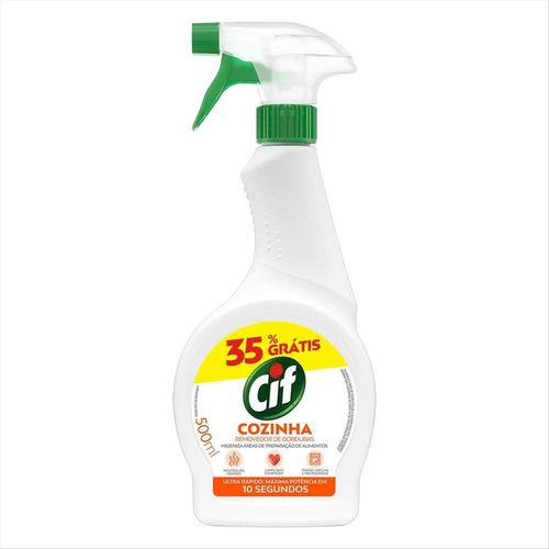 Limpador Removedor de Gorduras Cozinha Cif Frasco 500ml Borrifador Grátis 35%