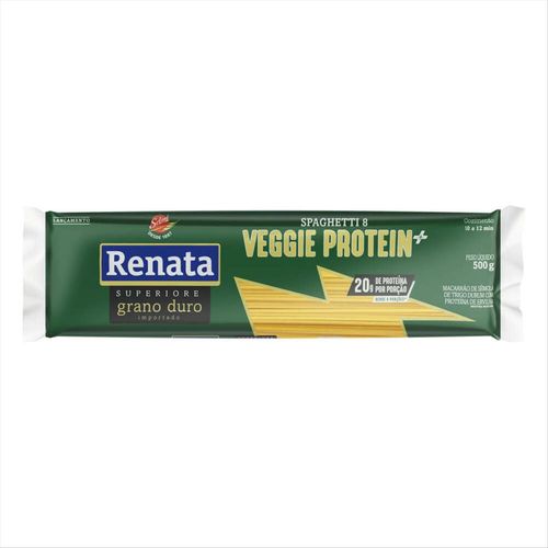 Macarrão de Sêmola de Trigo Grano Duro Spaghetti 8 Renata Superiore Veggie Protein+ Pacote 500g