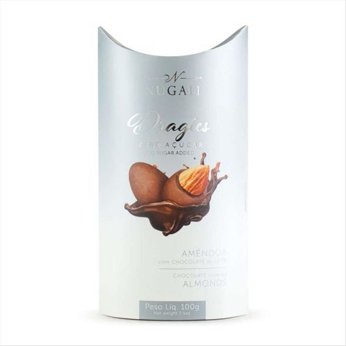 Dragée de Amêndoa Com Chocolate Ao Leite Zero Açúcar 100g